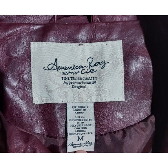 Biker Vest Rag Cie Full Zip Burgendy Flux Leather Moto Gillet Size M - Picture 10 of 11